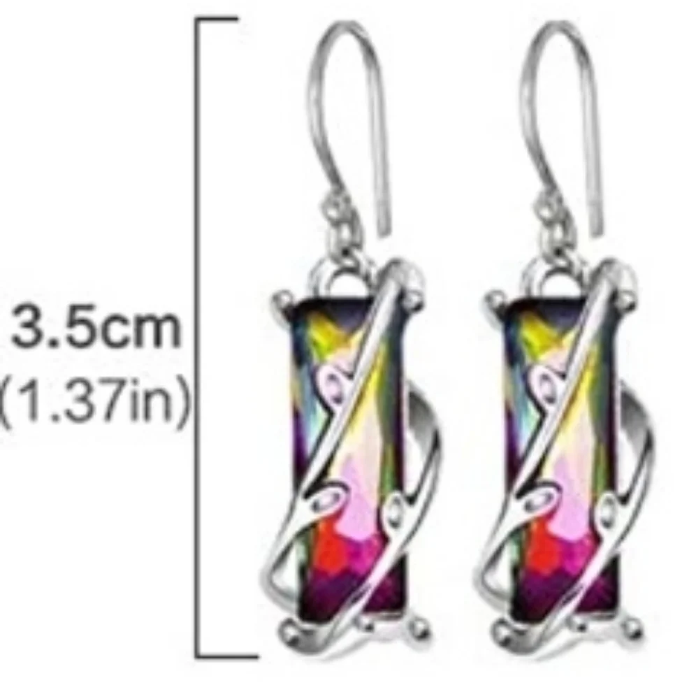 Rainbow Crystal Earrings - Picture 2 of 2